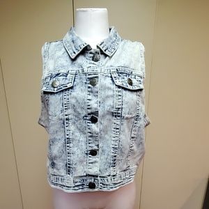 Distressed jean jacket